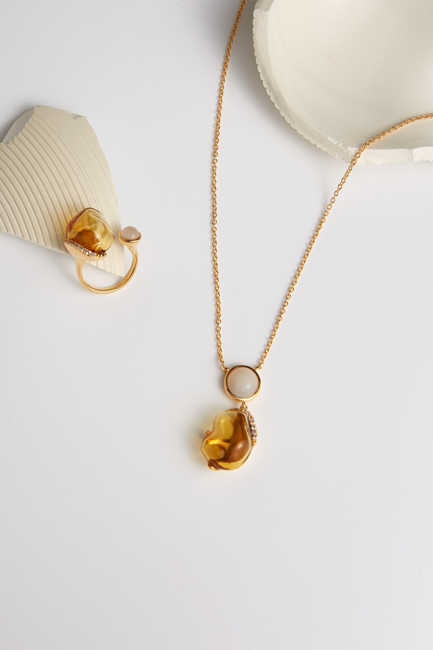 Chakra Energy White Chalcedony Necklace