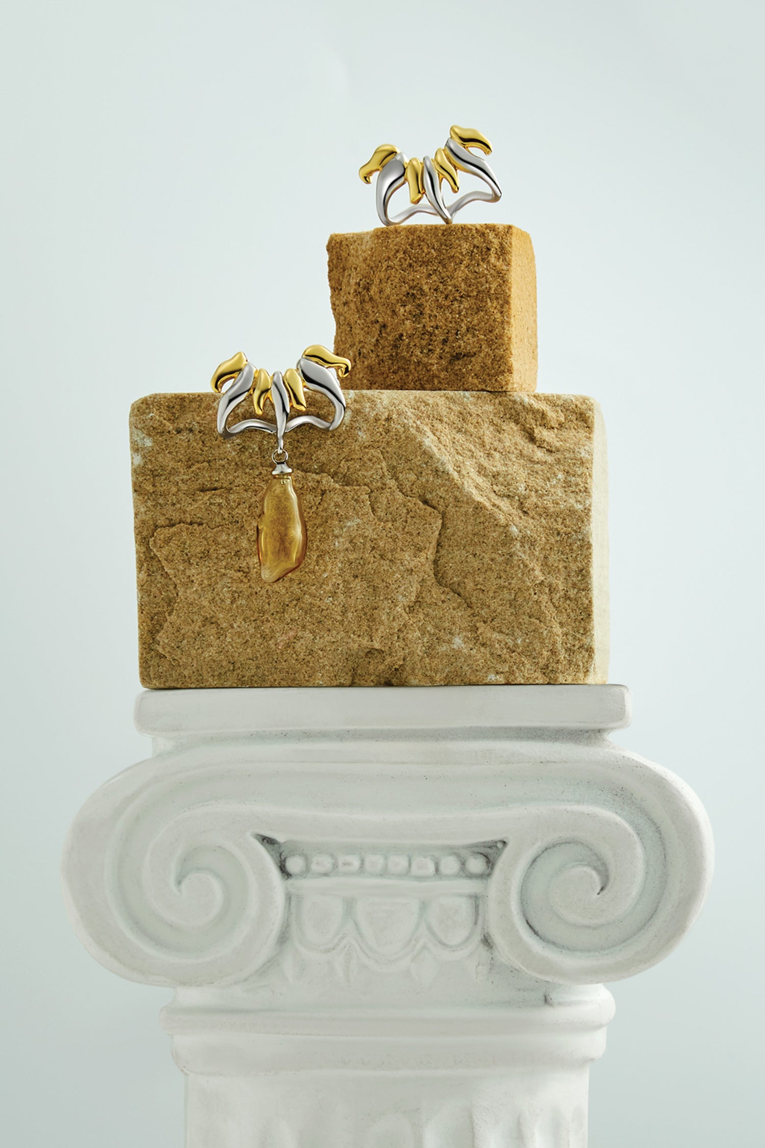 Apollo Yellow&White Gold Earrings