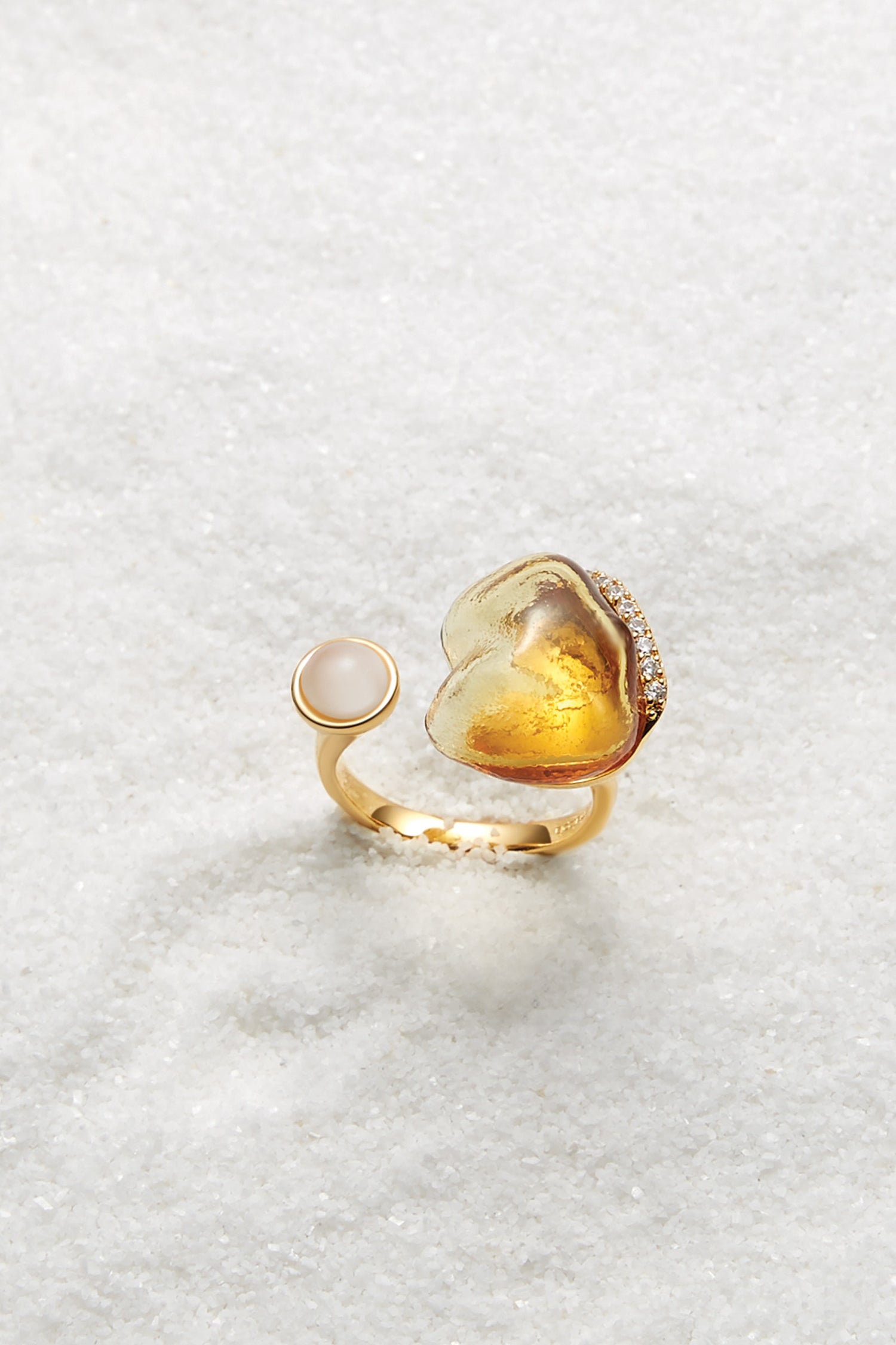 Chakra Energy White Chalcedony Ring